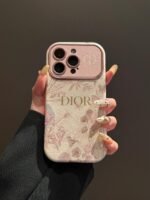 Luxury Floral Designer Protective Case for iPhone 12 to 17 Pro Max – Elegant Leather Finish - Image 2