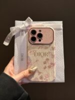 Luxury Floral Designer Protective Case for iPhone 12 to 17 Pro Max – Elegant Leather Finish - Image 4