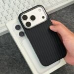 Premium Carbon Fiber Texture Protective Case with Metallic Camera Bumper - Image 5