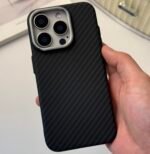 Premium Carbon Fiber Texture Protective Case with Metallic Camera Bumper - Image 2