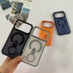 Premium Magnetic Stand Mesh Cooling Case for iPhone - Image 2