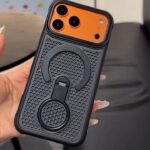 Premium Magnetic Stand Mesh Cooling Case for iPhone